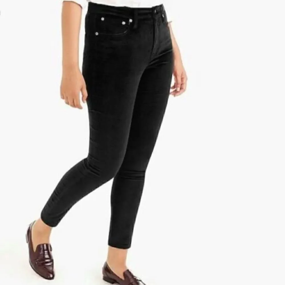 J. Crew Jeans Velvet High Rise Toothpick Jeans || SZ 27 || Black Velvet